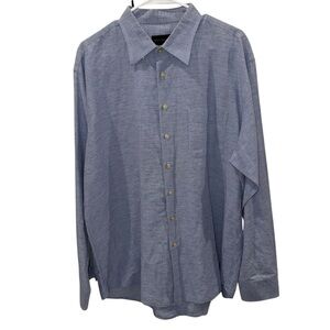 Men's Casual Blue Button-Down Shirt